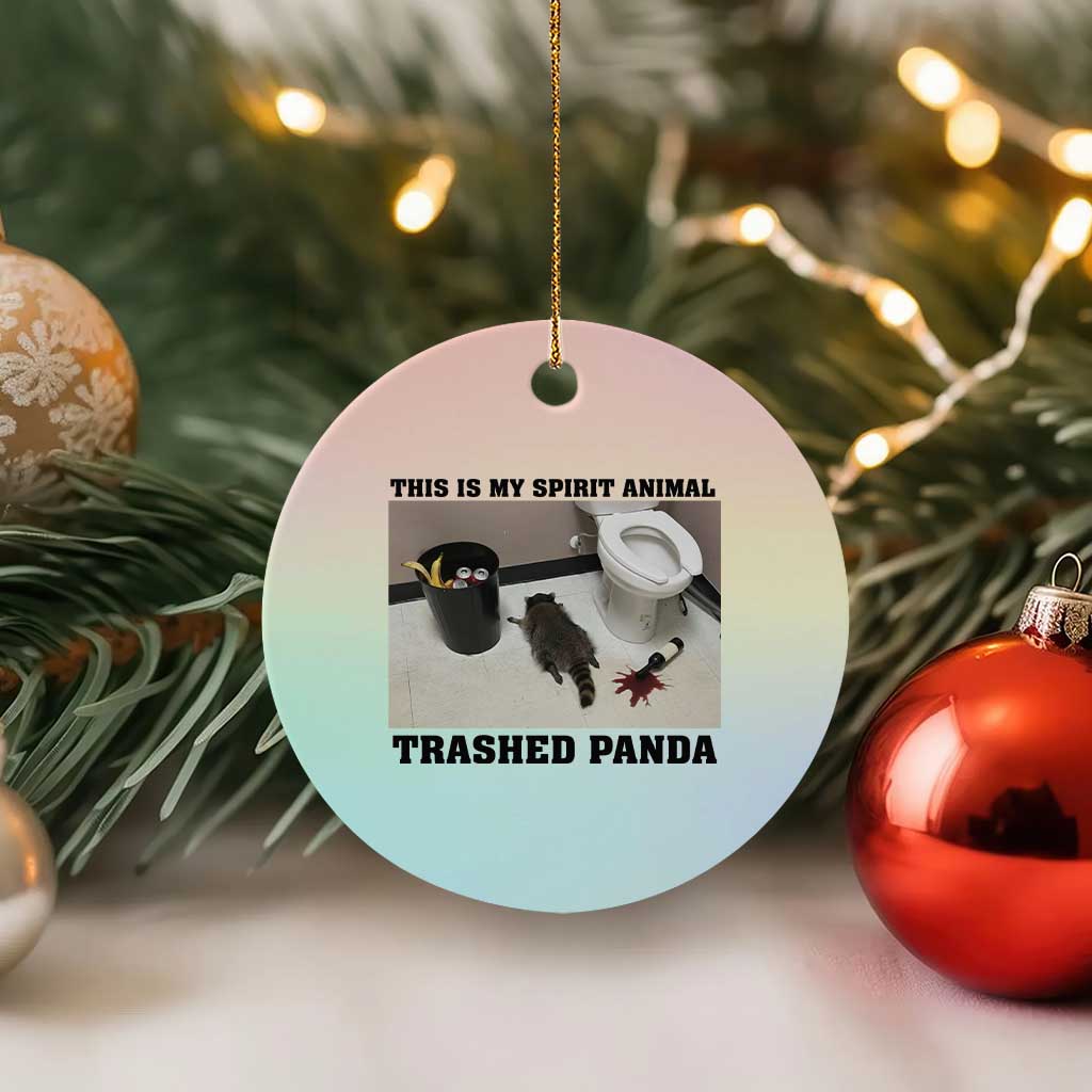 Trashed Panda Ceramic Ornament My Spirit Animal Funny Drunk Raccoon Meme TS14 1pc Pastel Print Your Wear