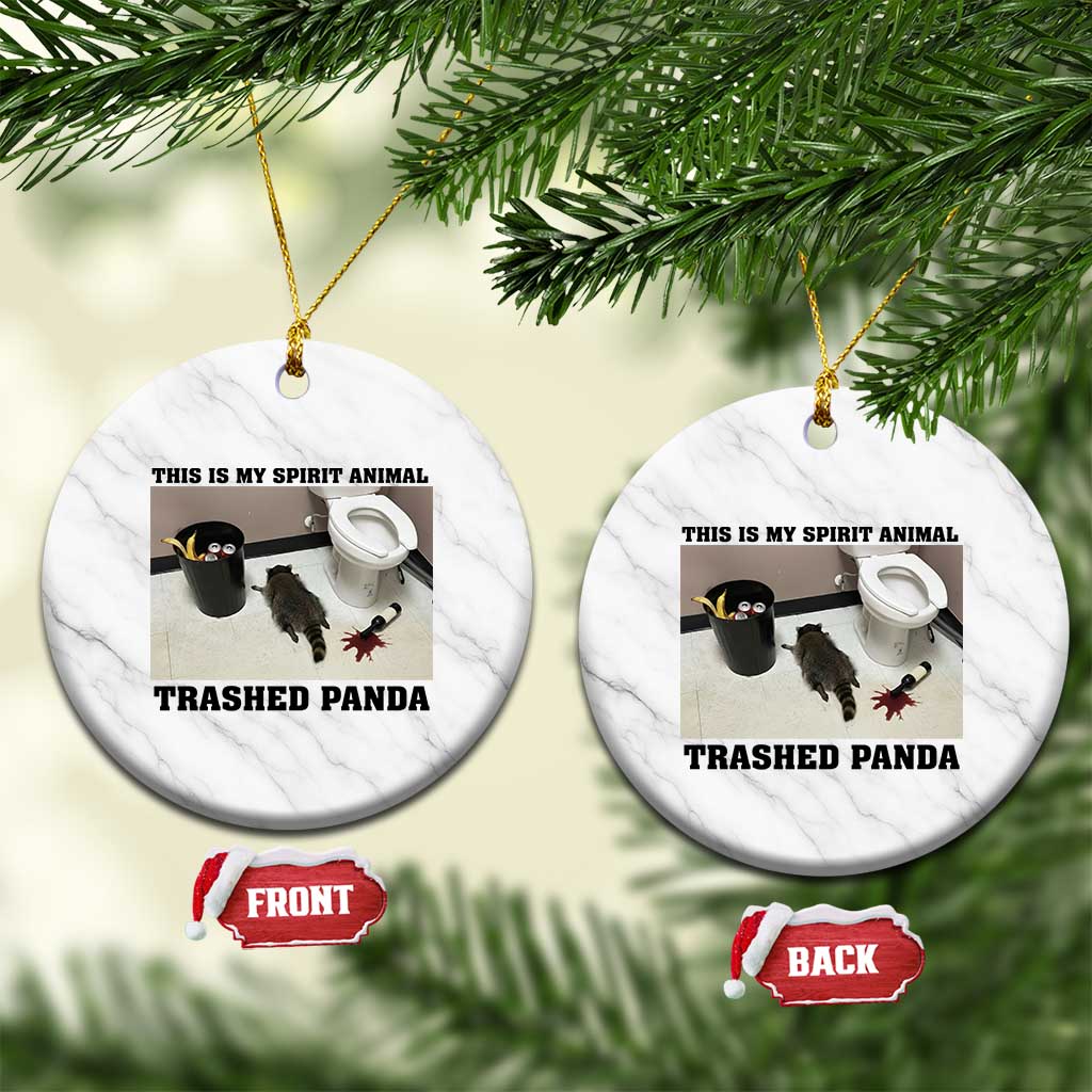Trashed Panda Ceramic Ornament My Spirit Animal Funny Drunk Raccoon Meme TS14 1pc White Marble Print Your Wear