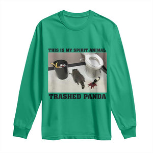 Trashed Panda Long Sleeve Shirt My Spirit Animal Funny Drunk Raccoon Meme TS14 Irish Green Print Your Wear
