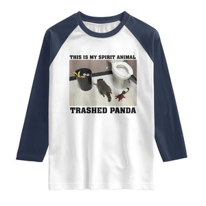 Trashed Panda Raglan Shirt My Spirit Animal Funny Drunk Raccoon Meme TS14 White Navy Print Your Wear
