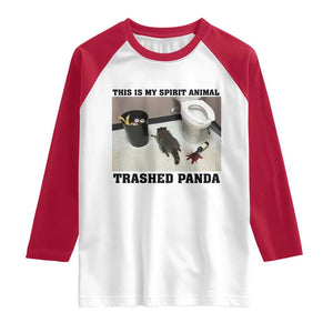 Trashed Panda Raglan Shirt My Spirit Animal Funny Drunk Raccoon Meme TS14 White Red Print Your Wear