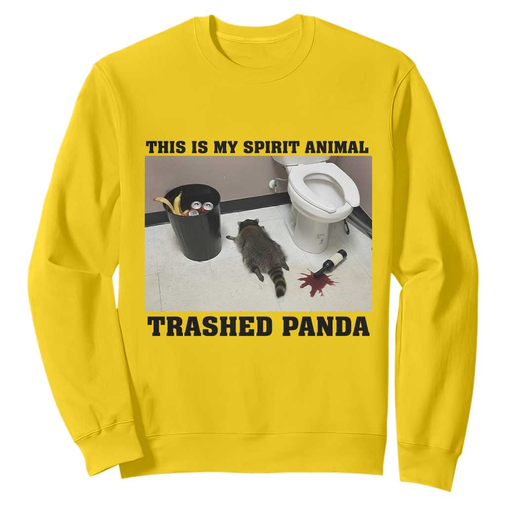 Trashed Panda Sweatshirt My Spirit Animal Funny Drunk Raccoon Meme TS14 Daisy Print Your Wear