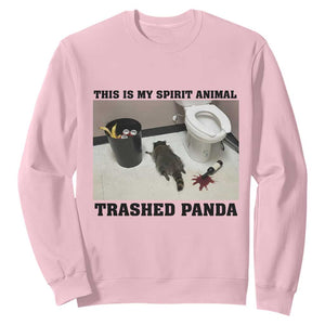 Trashed Panda Sweatshirt My Spirit Animal Funny Drunk Raccoon Meme TS14 Light Pink Print Your Wear