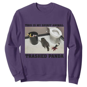 Trashed Panda Sweatshirt My Spirit Animal Funny Drunk Raccoon Meme TS14 Purple Print Your Wear