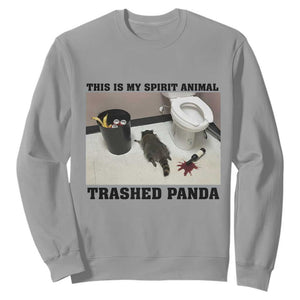 Trashed Panda Sweatshirt My Spirit Animal Funny Drunk Raccoon Meme TS14 Sport Gray Print Your Wear