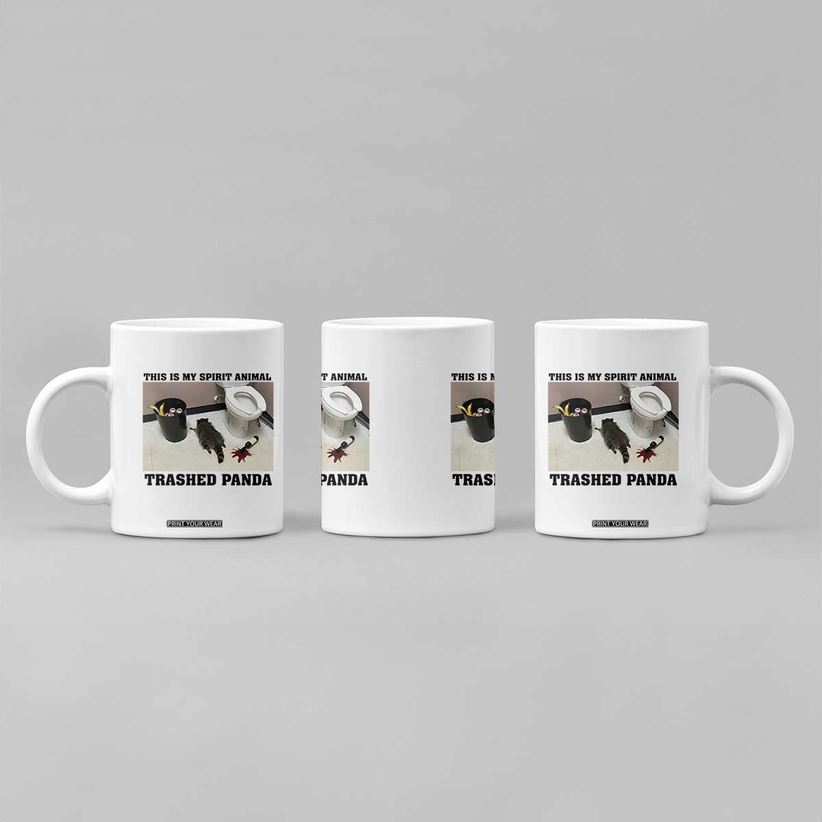 Trashed Panda Coffee Mug My Spirit Animal Funny Drunk Raccoon Meme TS14 Print Your Wear