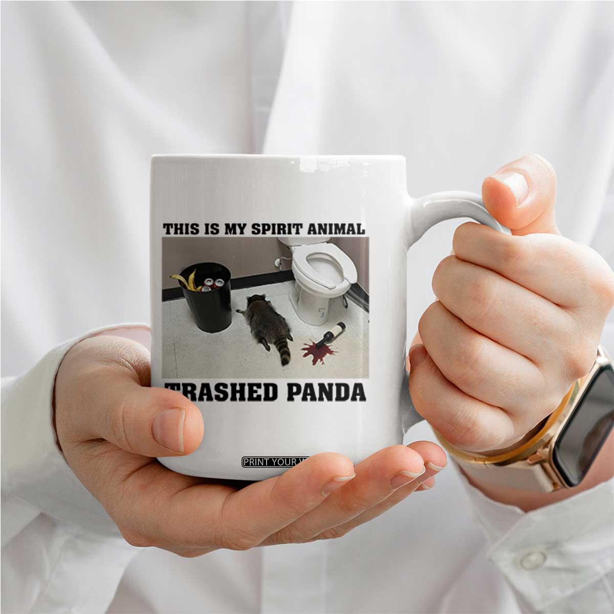Trashed Panda Coffee Mug My Spirit Animal Funny Drunk Raccoon Meme TS14 Print Your Wear