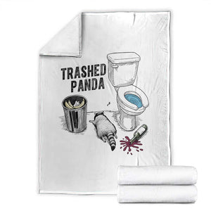 Trashed Panda Throw Blanket Funny Drunk Racoon Meme TS14 White Print Your Wear