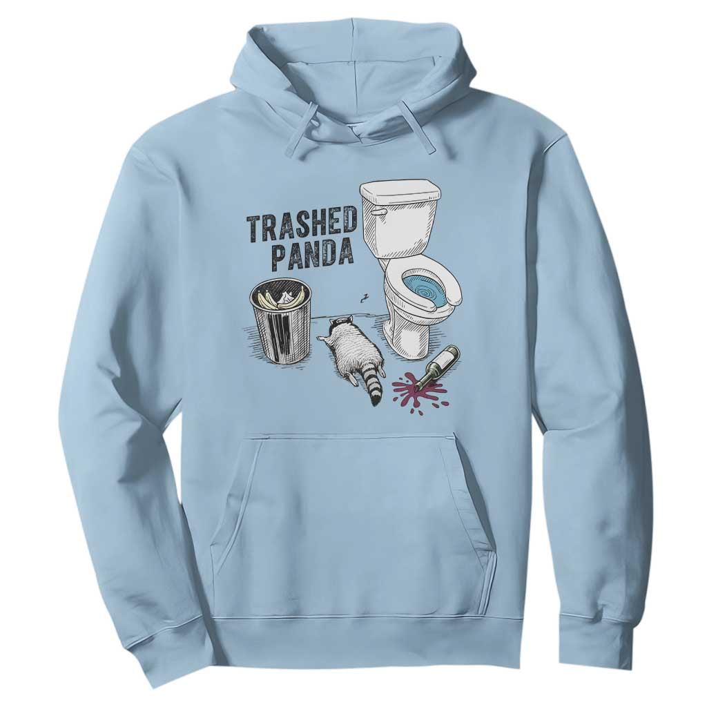 Trashed Panda Hoodie Funny Drunk Racoon Meme TS14 Light Blue Print Your Wear