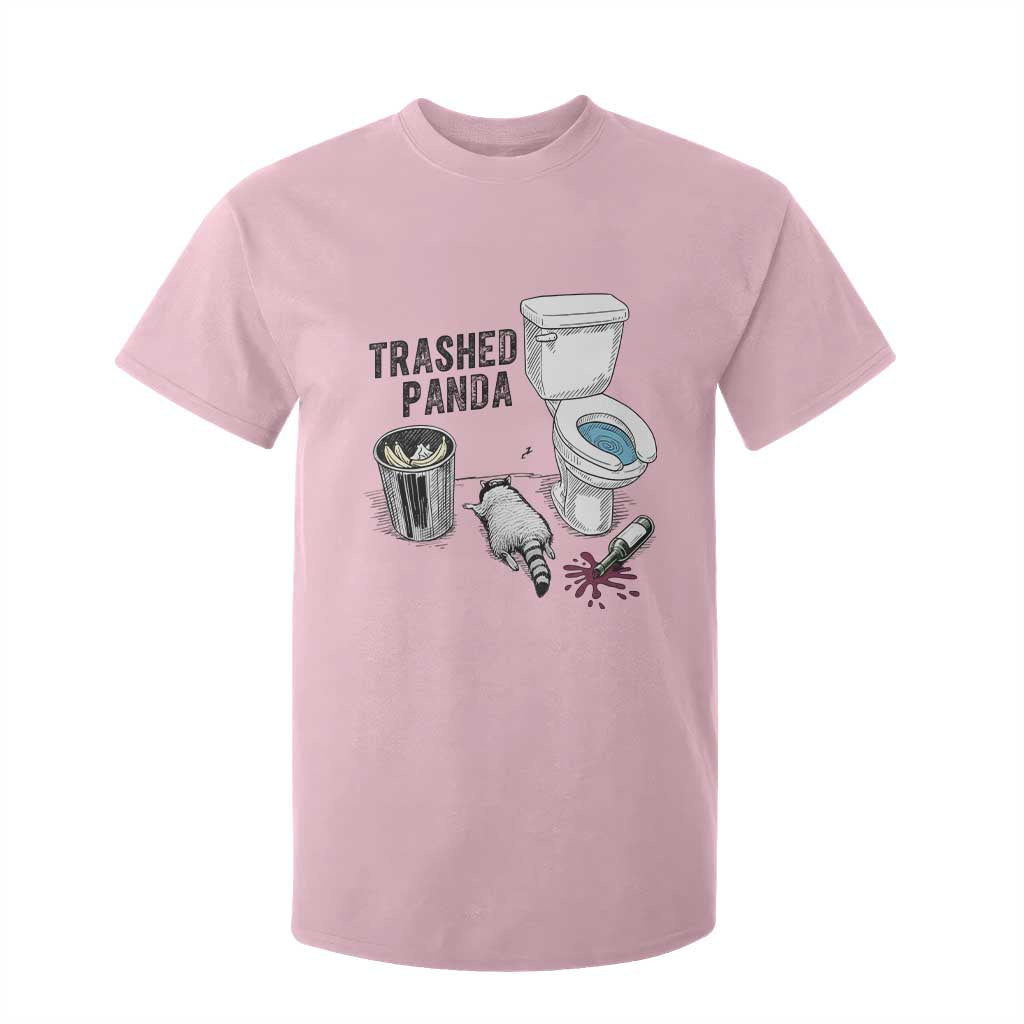 Trashed Panda T Shirt For Kid Funny Drunk Racoon Meme TS14 Light Pink Print Your Wear