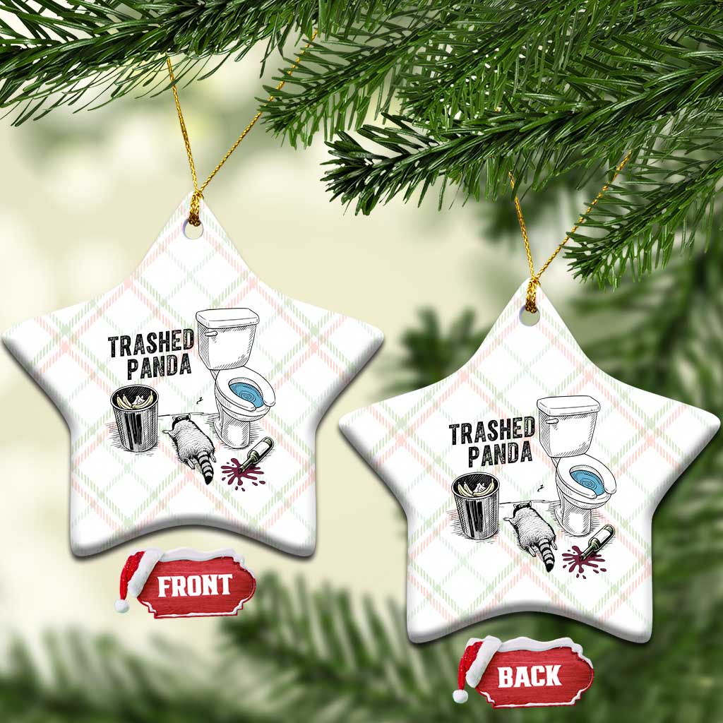 Trashed Panda Ceramic Ornament Funny Drunk Racoon Meme TS14 Print Your Wear