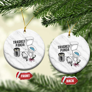 Trashed Panda Ceramic Ornament Funny Drunk Racoon Meme TS14 1pc White Marble Print Your Wear