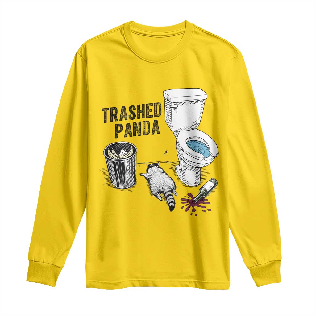 Trashed Panda Long Sleeve Shirt Funny Drunk Racoon Meme TS14 Daisy Print Your Wear