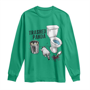 Trashed Panda Long Sleeve Shirt Funny Drunk Racoon Meme TS14 Irish Green Print Your Wear