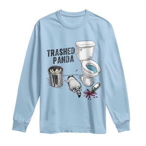 Trashed Panda Long Sleeve Shirt Funny Drunk Racoon Meme TS14 Light Blue Print Your Wear
