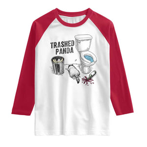 Trashed Panda Raglan Shirt Funny Drunk Racoon Meme TS14 White Red Print Your Wear
