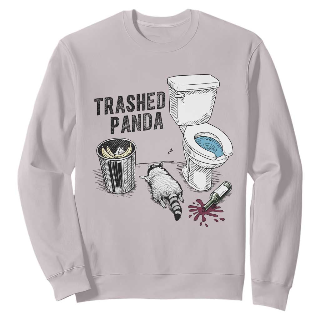Trashed Panda Sweatshirt Funny Drunk Racoon Meme TS14 Ice Gray Print Your Wear