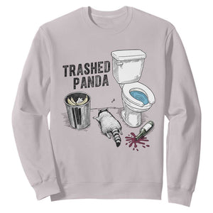 Trashed Panda Sweatshirt Funny Drunk Racoon Meme TS14 Ice Gray Print Your Wear