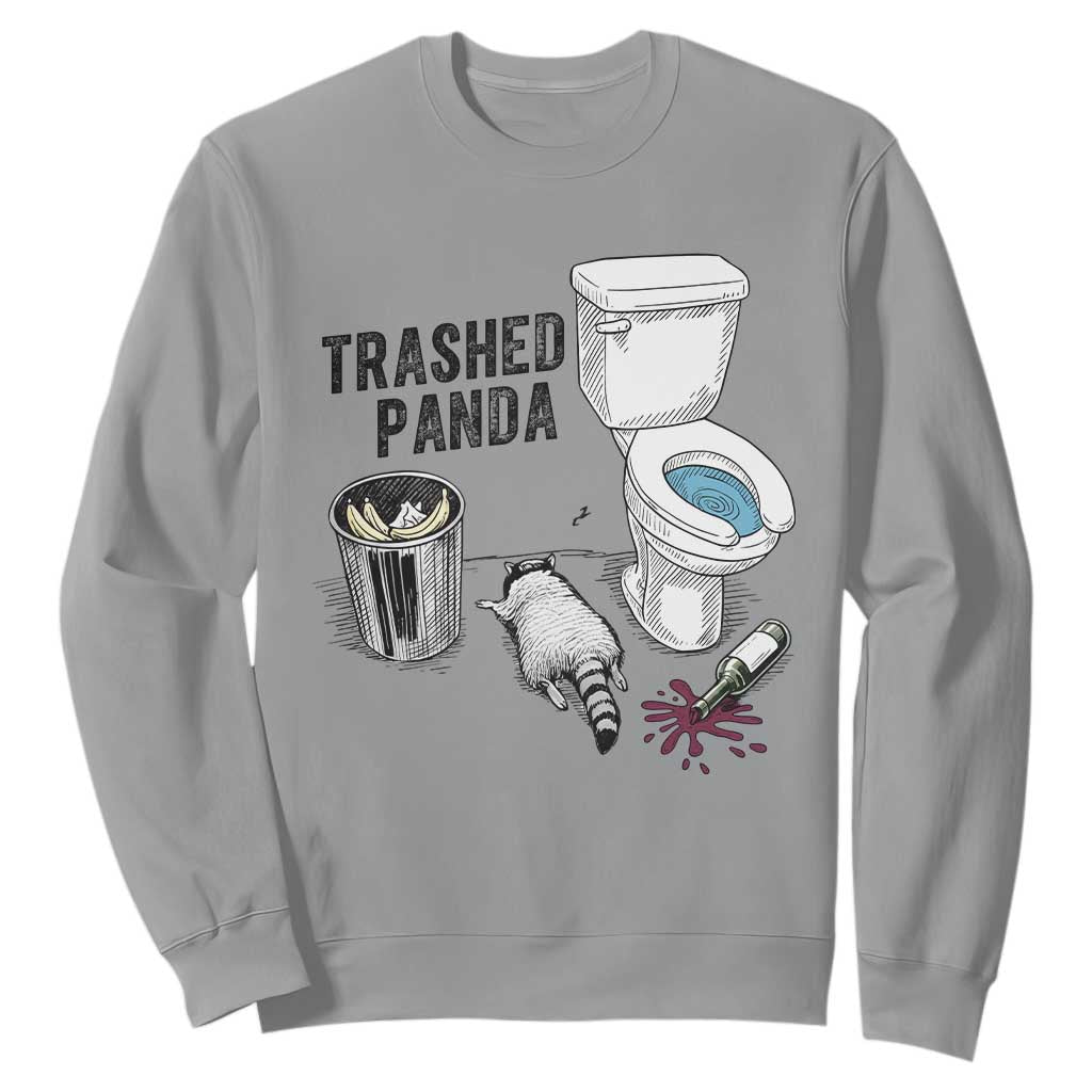 Trashed Panda Sweatshirt Funny Drunk Racoon Meme TS14 Sport Gray Print Your Wear
