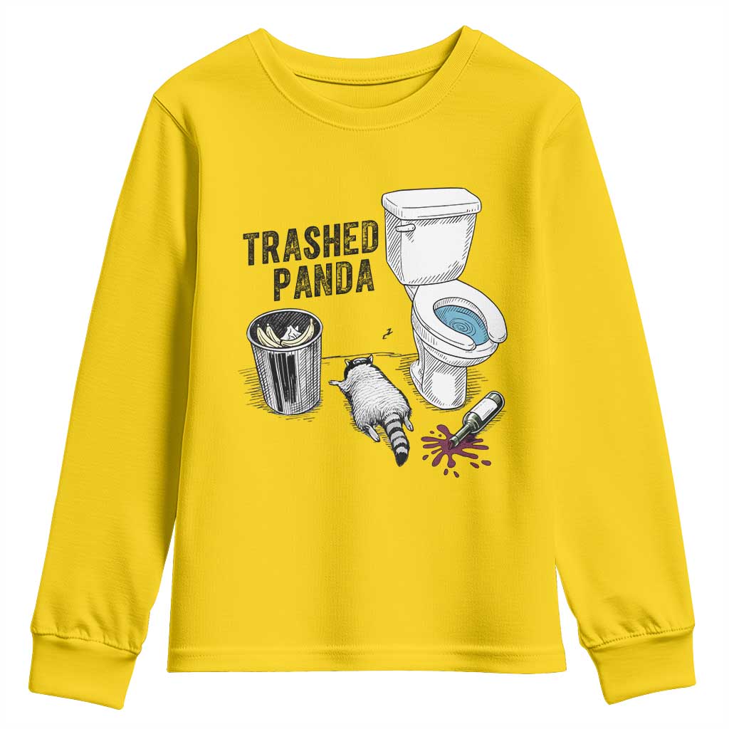 Trashed Panda Youth Sweatshirt Funny Drunk Racoon Meme TS14 Daisy Print Your Wear