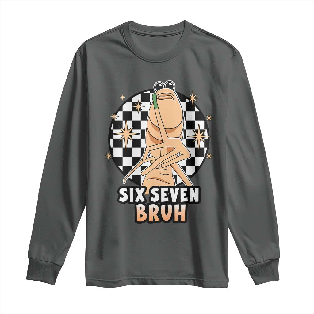 Marcus The Worm Meme Long Sleeve Shirt 67 Six Seven Gen Z Humor TS14 Dark Heather Print Your Wear