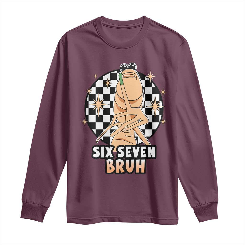 Marcus The Worm Meme Long Sleeve Shirt 67 Six Seven Gen Z Humor TS14 Maroon Print Your Wear