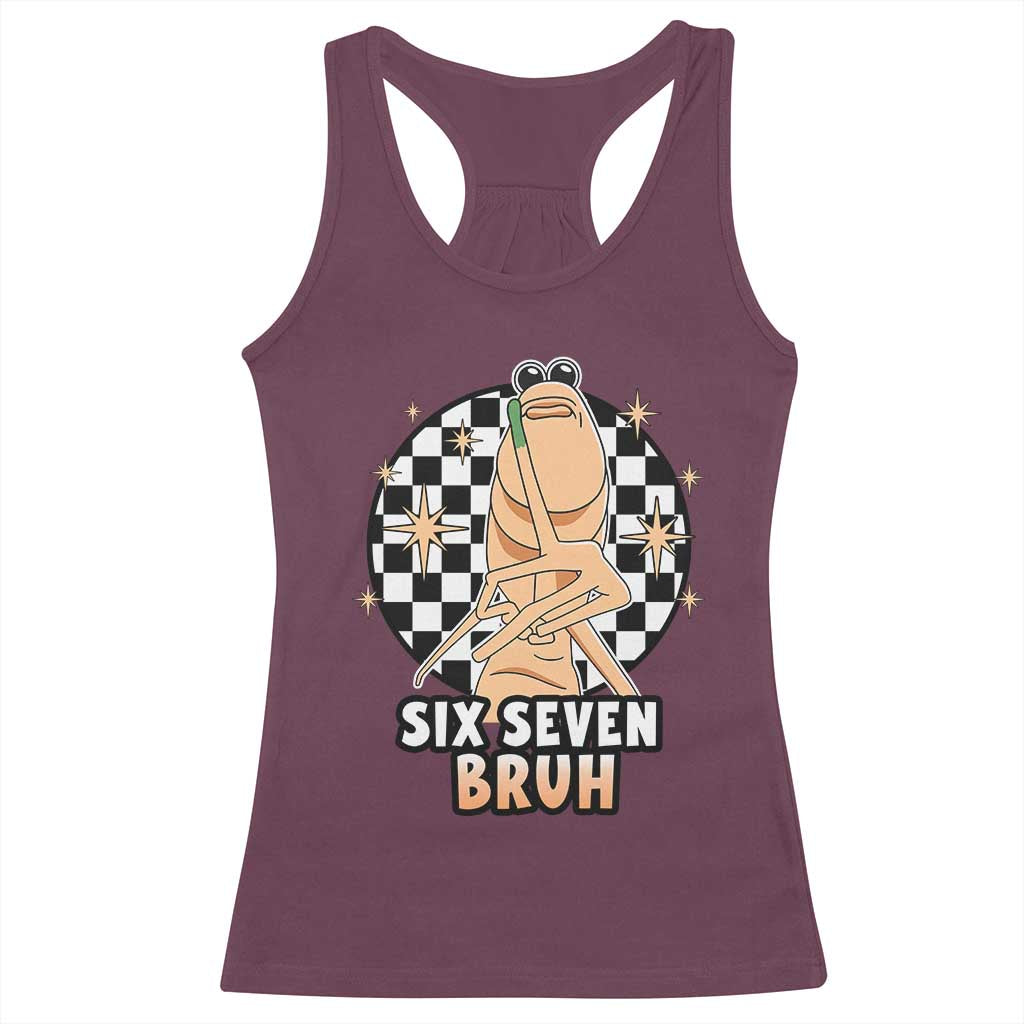 Marcus The Worm Meme Racerback Tank Top 67 Six Seven Gen Z Humor TS14 Maroon Print Your Wear