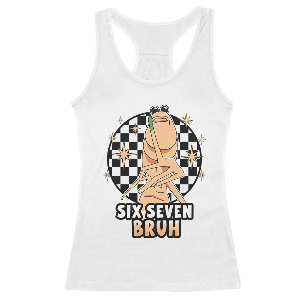 Marcus The Worm Meme Racerback Tank Top 67 Six Seven Gen Z Humor TS14 White Print Your Wear