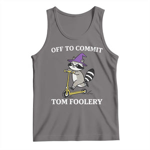 Funny Raccoon Scooter Meme Tank Top Off To Commit Tom Foolery TS14 Deep Heather Print Your Wear