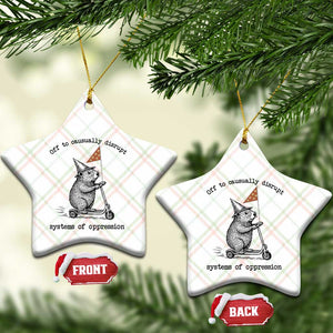 Funny Groundhog Scooter Meme Ceramic Ornament Off To Causually Disrupt System Of Oppression TS14 Print Your Wear