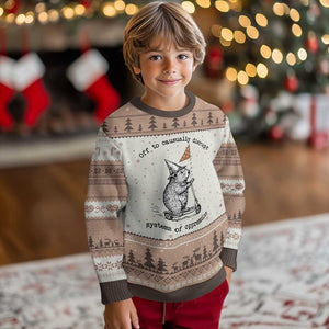 Funny Groundhog Scooter Meme Ugly Christmas Sweater Off To Causually Disrupt System Of Oppression TS14 Mocha Mousse Print Your Wear