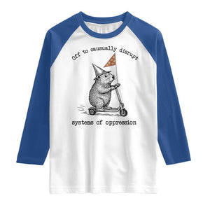 Funny Groundhog Scooter Meme Raglan Shirt Off To Causually Disrupt System Of Oppression TS14 White Royal Print Your Wear
