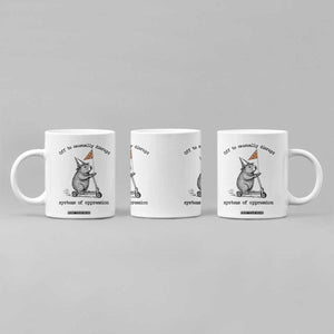 Funny Groundhog Scooter Meme Coffee Mug Off To Causually Disrupt System Of Oppression TS14 Print Your Wear