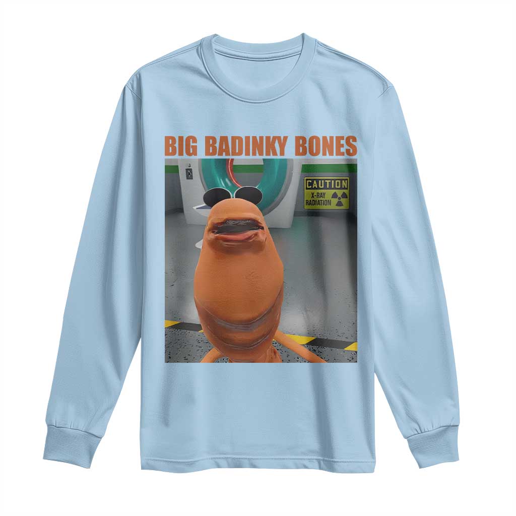 Marcus The Worm Meme Long Sleeve Shirt - Big Badinky Bones Viral Humor Tee TS14 Light Blue Print Your Wear