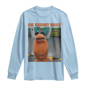 Marcus The Worm Meme Long Sleeve Shirt - Big Badinky Bones Viral Humor Tee TS14 Light Blue Print Your Wear