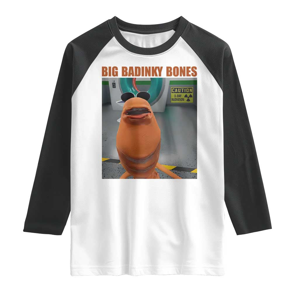 Marcus The Worm Meme Raglan Shirt Big Badinky Bones TS14 White Black Print Your Wear