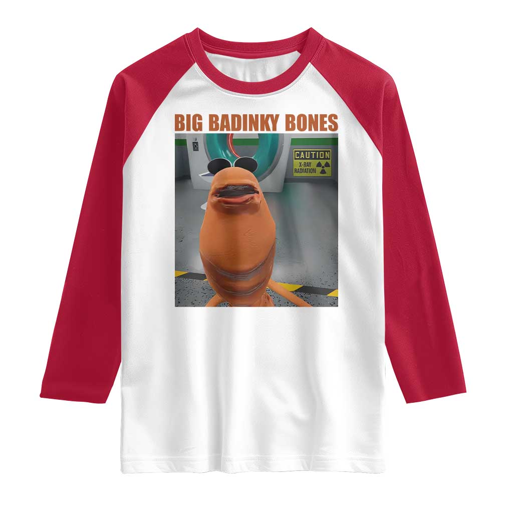 Marcus The Worm Meme Raglan Shirt Big Badinky Bones TS14 White Red Print Your Wear