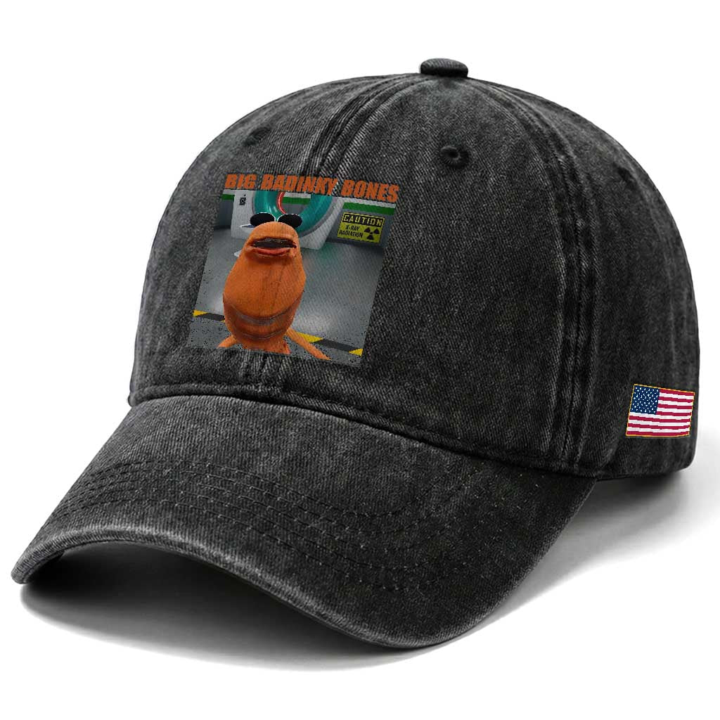 Marcus The Worm Meme Washed Cotton Baseball Cap Big Badinky Bones TS14 Print Your Wear