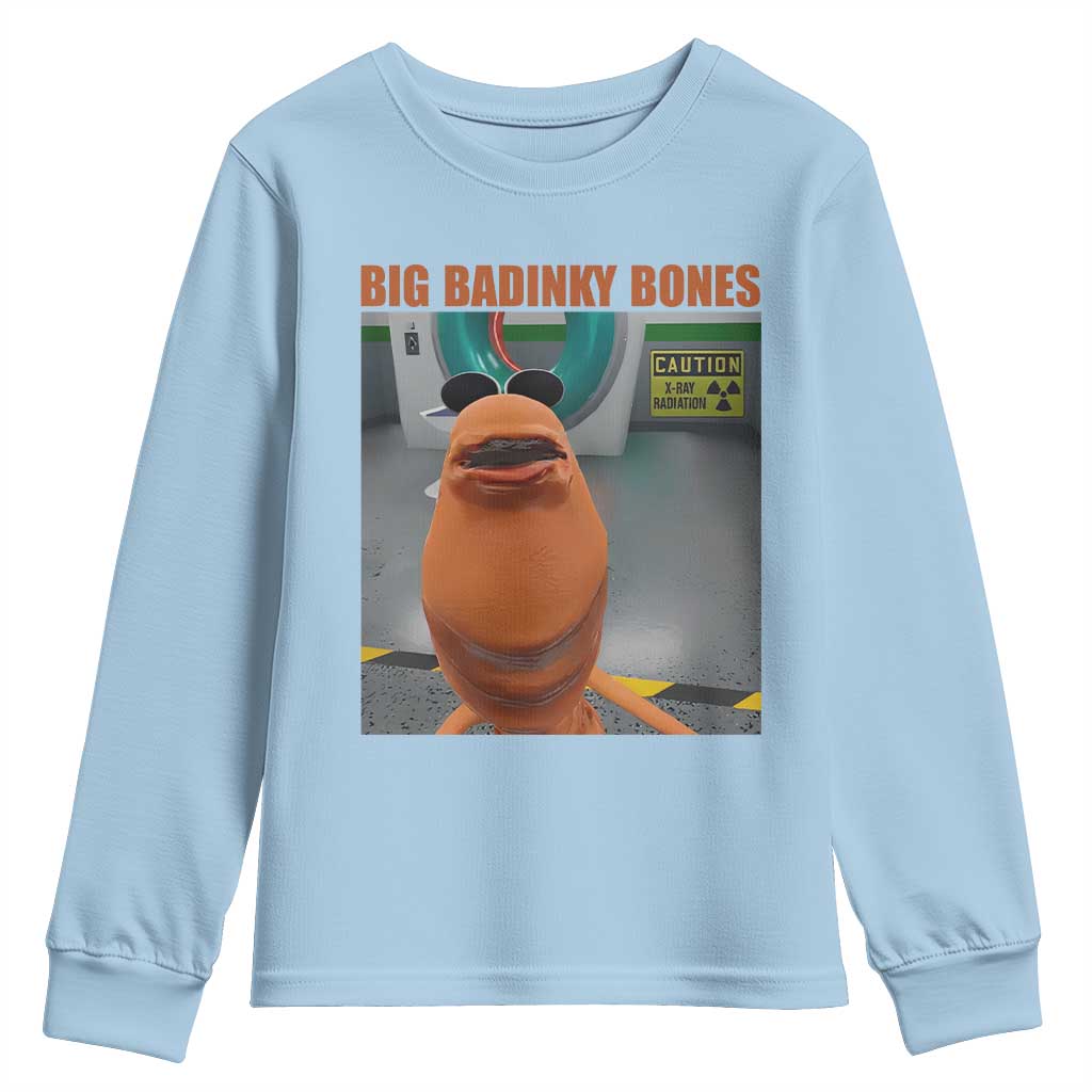 Marcus The Worm Meme Youth Sweatshirt Big Badinky Bones TS14 Light Blue Print Your Wear