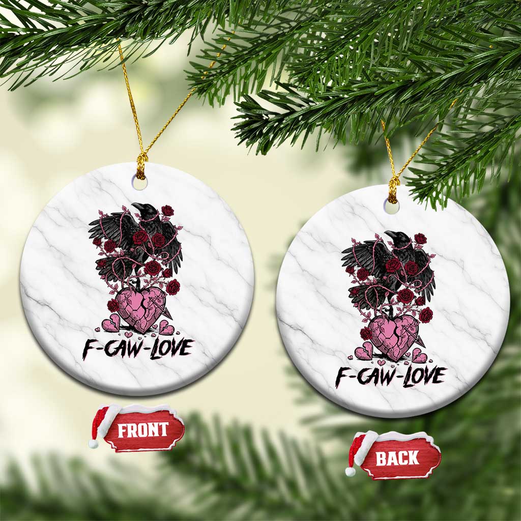 F Caw Love Ceramic Ornament Funny Anti Valentines Day Gothic Bird Meme TS14 1pc White Marble Print Your Wear