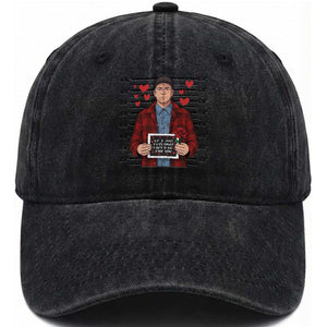 Ed Gein Valentine Meme Washed Cotton Baseball Cap Funny Horror Movie TS14 Washed Cap Universal Fit Black Print Your Wear