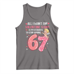 67 Valetines Meme Tank Top Funny Teacher Sayings Six Seven TS14 Deep Heather Print Your Wear