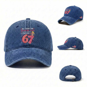 67 Valetines Meme Washed Cotton Baseball Cap Funny Teacher Sayings Six Seven TS14 Washed Cap Universal Fit Royal Blue Print Your Wear