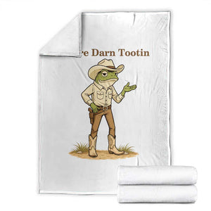 You're Darn Tootin Throw Blanket Funny Cowboy Frog Meme TS14 White Print Your Wear