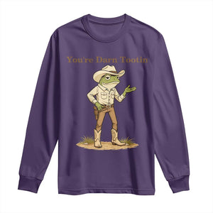 You're Darn Tootin Long Sleeve Shirt Funny Cowboy Frog Meme TS14 Purple Print Your Wear