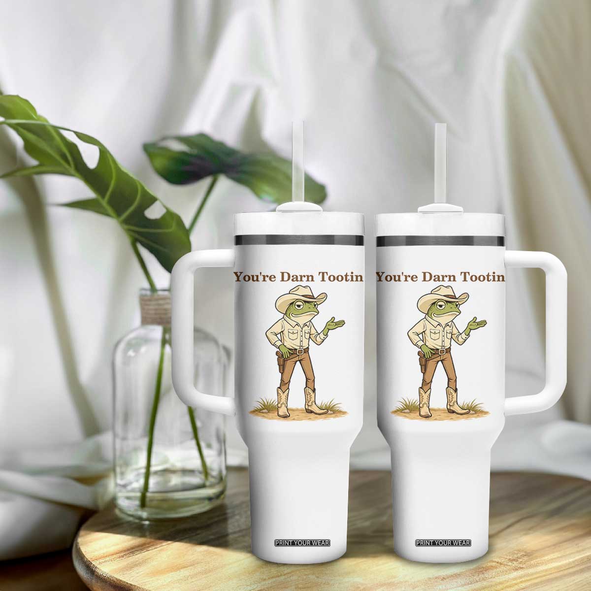 You're Darn Tootin Tumbler With Handle Funny Cowboy Frog Meme TS14 Print Your Wear
