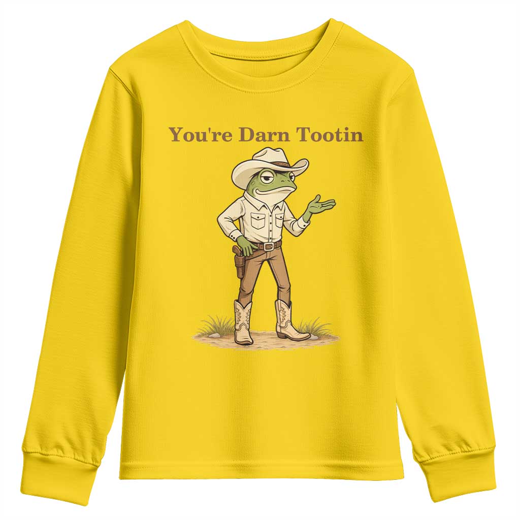 You're Darn Tootin Youth Sweatshirt Funny Cowboy Frog Meme TS14 Daisy Print Your Wear