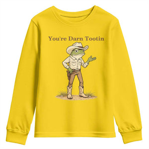 You're Darn Tootin Youth Sweatshirt Funny Cowboy Frog Meme TS14 Daisy Print Your Wear