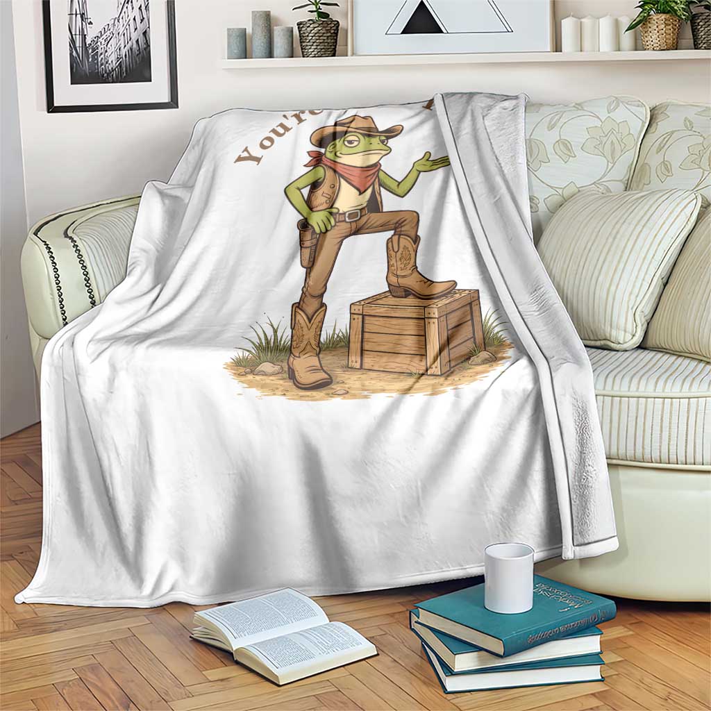 You're Darn Tootin Throw Blanket Funny Cowboy Frog Sarcastic Meme TS14 Print Your Wear