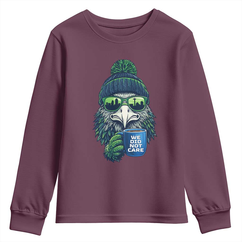 We Did Not Care Youth Sweatshirt Seattle Championship Quote TS14 Maroon Print Your Wear